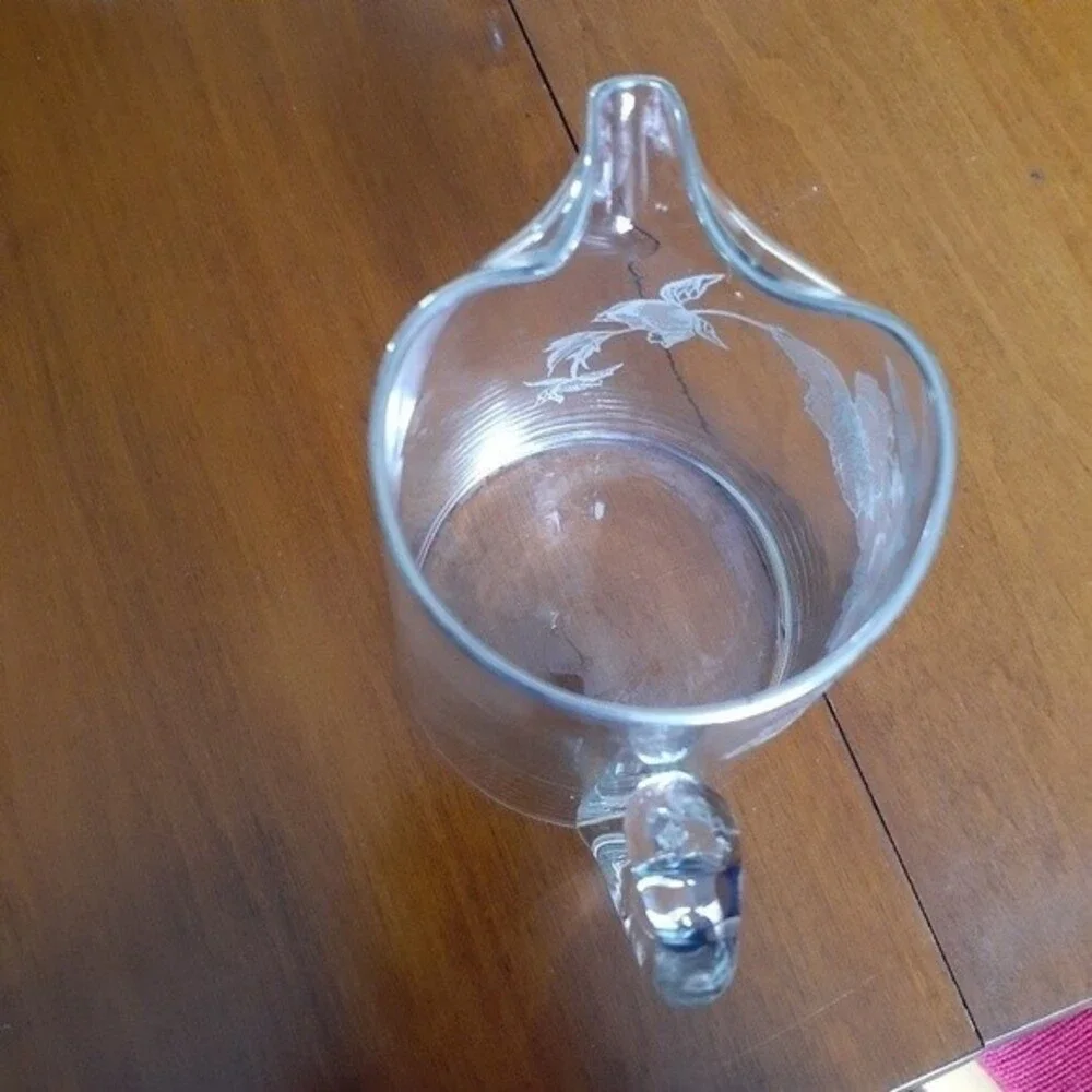 Duncan Miller bar pitcher cocktail decanter silver floral vintage antique glass